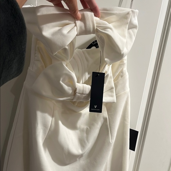 Lulus White Bow cutout Dress - Picture 2 of 3